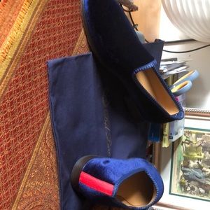 Blue Velvet Slip on/ loafer